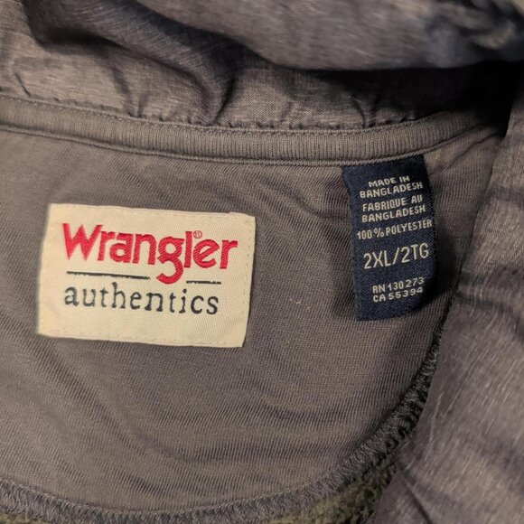 Wrangler Sz 2XL Authentics Pullover Men Fleece Quarter Zip Sweater Outdoors Gorp - Picture 8 of 11
